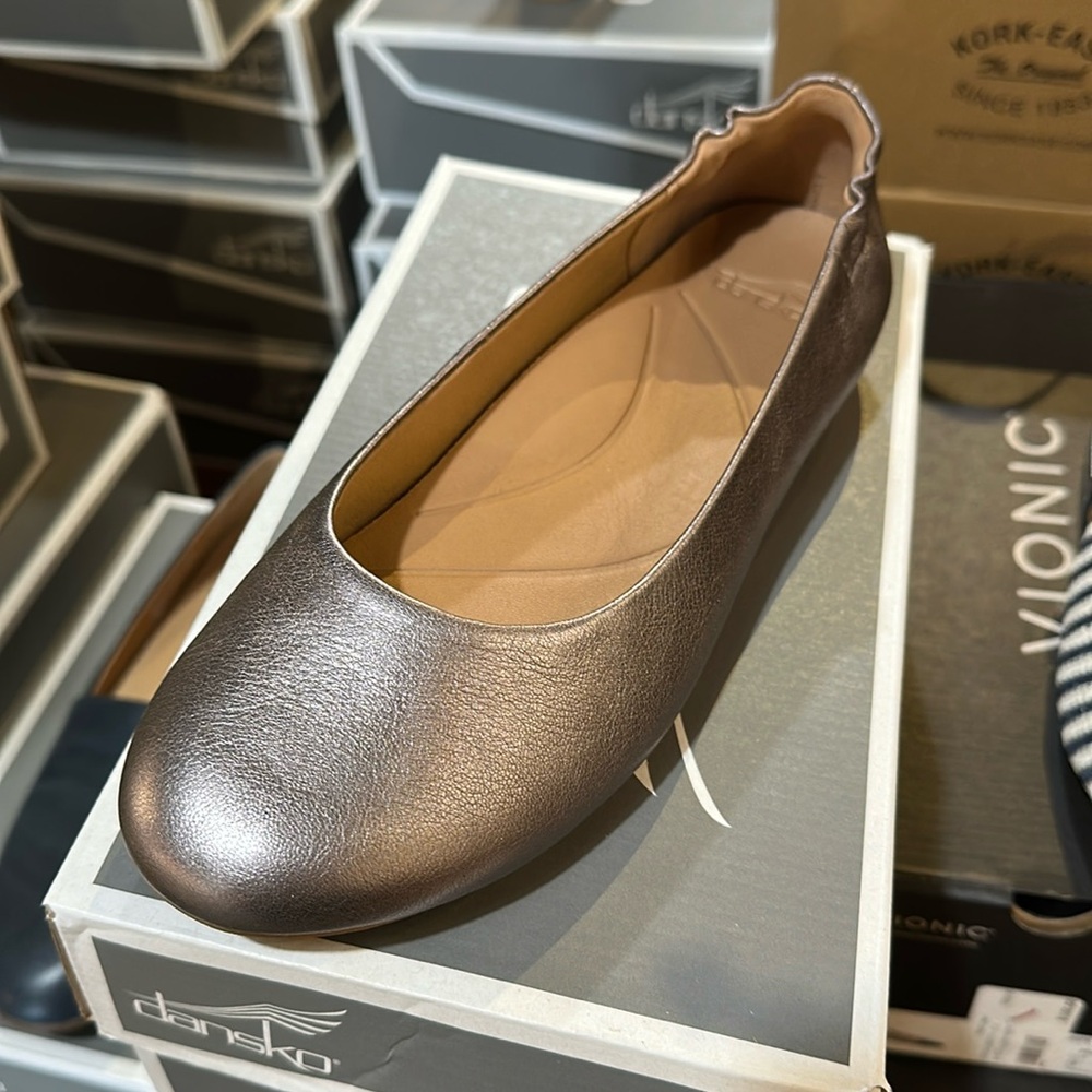 Dansko Mollie Metallic Pewter ballet flat